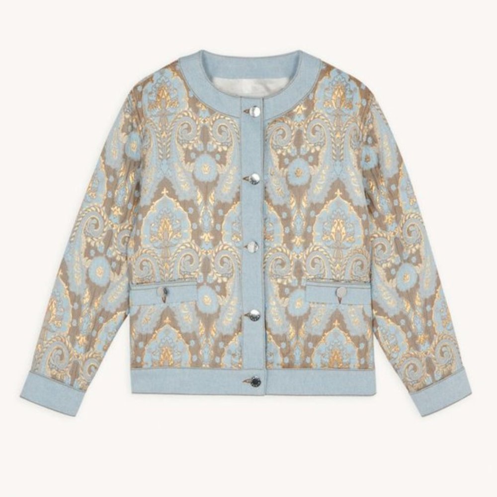 Sandro Blue and Gold Ori Jacket